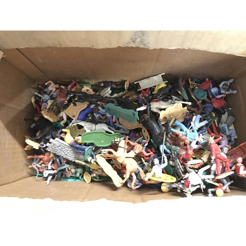 92 - A Box Containing A Collection of Various Plastic Toy soldiers including Timpo and Britains.