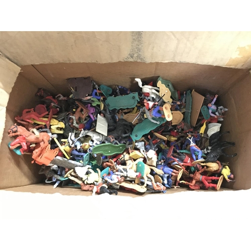 92 - A Box Containing A Collection of Various Plastic Toy soldiers including Timpo and Britains.