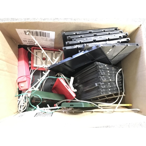 94 - A Box Containing 4 Vintage Slot Cars and Track.