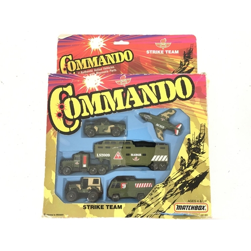 95 - A Boxed Matchbox Commando Strike Team. #CF300. Damage to front Plastic.