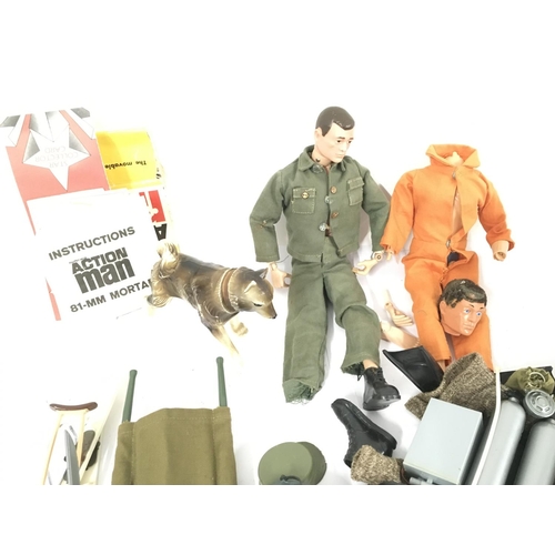 98 - A Collection of Vintage Action Man Figures. Accessories ideal for spare parts etc.