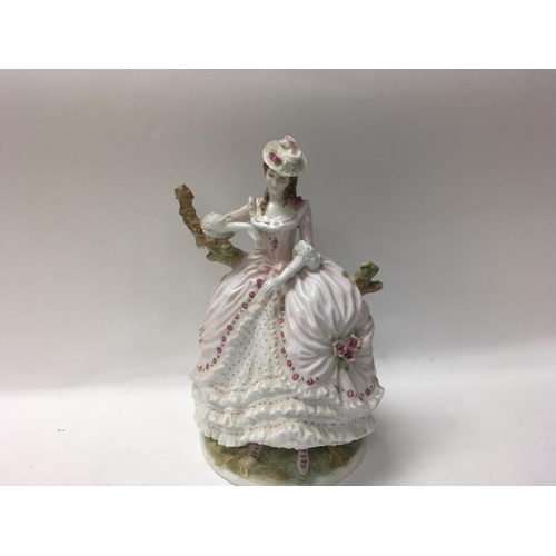 1039 - Three porcelain figures (1 Worcester 2 Doulton)