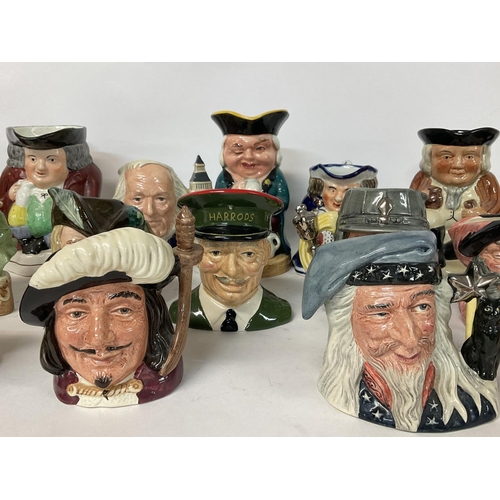 1044 - A collection of small Doulton, Staffordshire, Toby etc character jugs