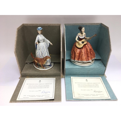 1057 - Two boxed limited edition Royal Worcester figures of ladies comprising Felicity 162/750 and Elaine 7... 