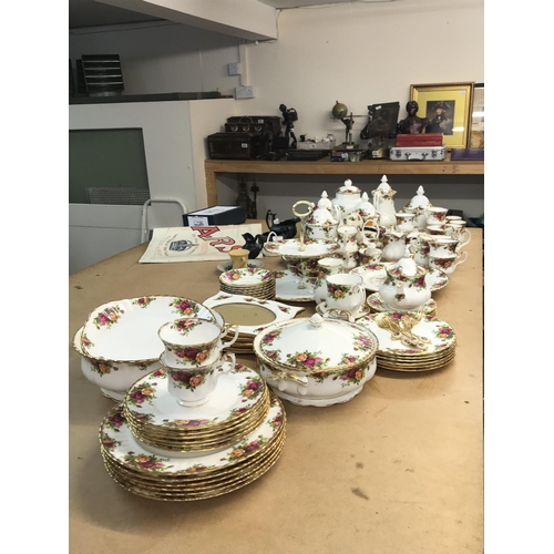 1096 - Royal Albert Old Country Rose tea set including plates, tea cups, a clock plate, forks etc