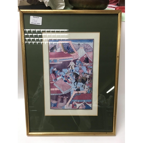 1306 - 3 Persian pictures. (Sizes in order of pictures) approx 36.5cmx48cm,