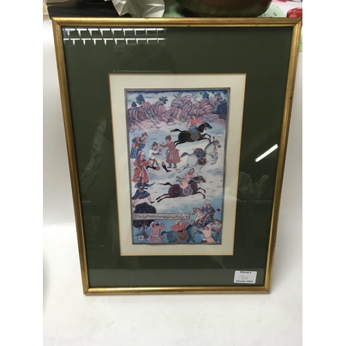 1306 - 3 Persian pictures. (Sizes in order of pictures) approx 36.5cmx48cm,