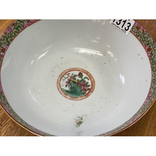 1313 - A 20thC Cantonese porcelain bowl, 22cm x 9.5cm
