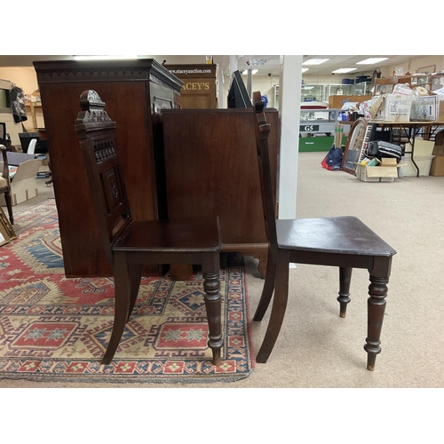 1501 - Pair of Victorian mahogany chairs, approximately 92x36cm