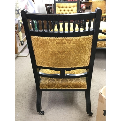 1506 - Three piece suite consisting of two arm chairs and a sofa made with ebonsied wood