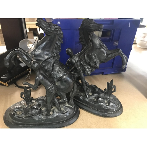 2036 - Pair of Marley spelter horses