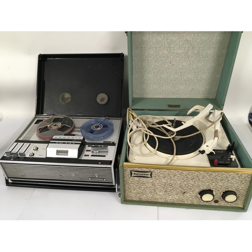 2287 - A Dansette record player and a Grundig TK141 reel to reel (2).