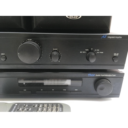 2297 - A Cambridge Audio A5 integrated amplifier, T500 Tuner and a pair of Eltax Monitor III speakers, come... 