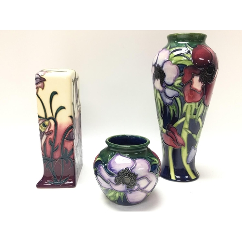 1070 - Moorcroft vases and a clock