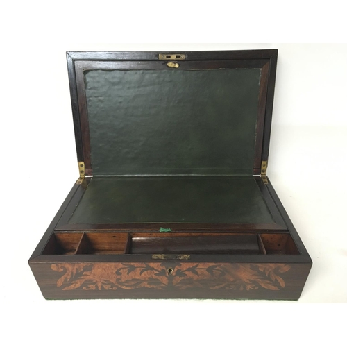 1303 - A Victorian writing box with a well fitted interior, 40x14cm