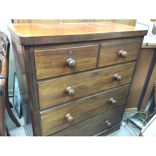 1398 - A mahogany chest of draws. 100cm wide 48 deep 110 high.