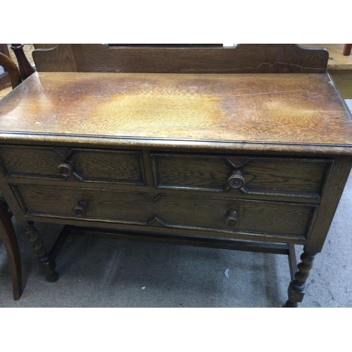 1412 - A dressing table with circular mirror. 107cm wide 46 deep. No reserve.