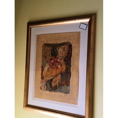 1448 - A collection of modern framed limited edition prints female figures with flowers signed in pencil.