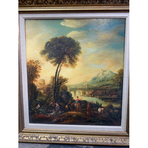 1450 - 2 Italian gilt framed oils on canvas signed lower right Rima, RRSM, NF. 105 x 65 / 54 x 58cm