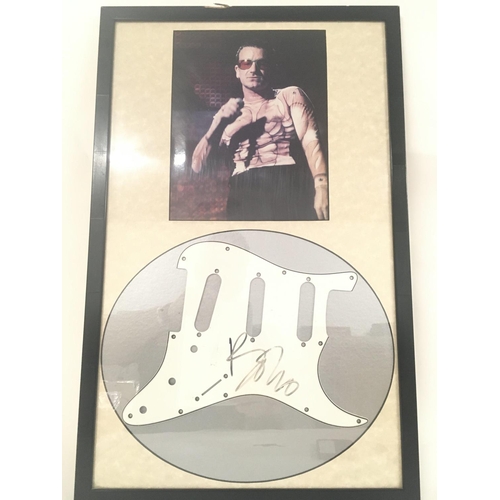 1452 - A Framed Signed Bono Guitar Plate.