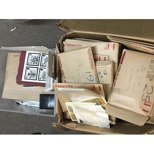 1695 - Three boxes containing philatelic unassigned first day covers Post office promotional photos post of... 