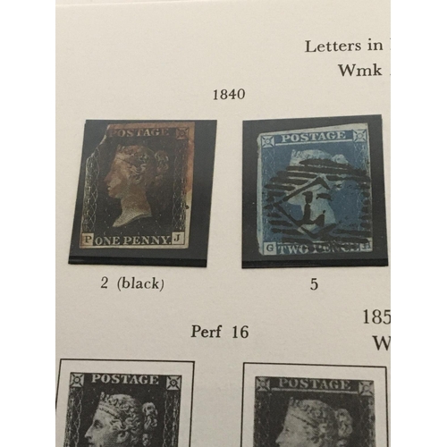 1704 - A Great British stamp album containing Victorian-Elizebeth II stamps including a Penny black.