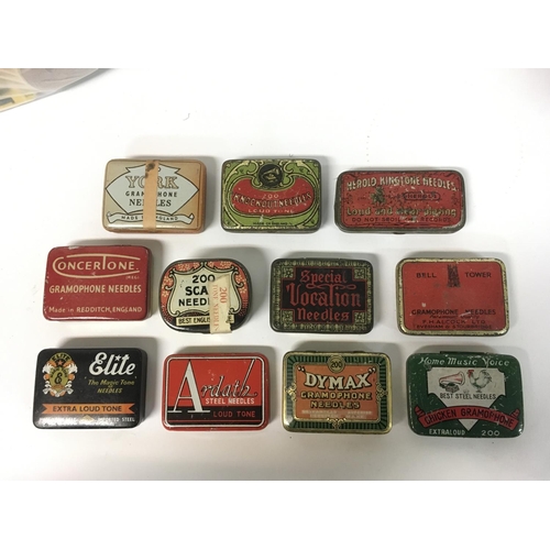 1802 - A large collection of over 160 vintage gramophone needle tins