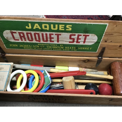 1964 - A Jaques croquet set fitted in a pine box .