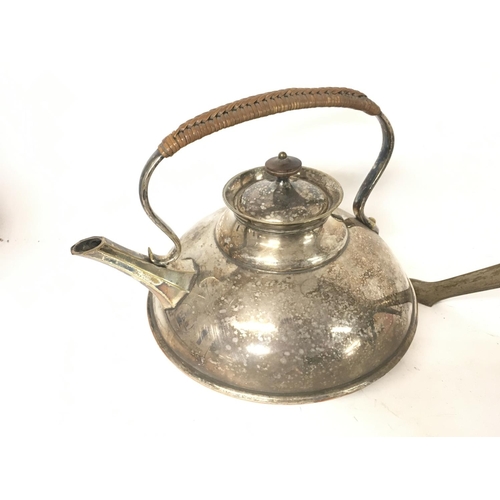 704 - A silver plated spirit kettle with stand circa 1880-90 approximately 88cm tall