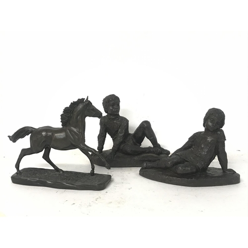 711 - Modern simulated bronze figures by Heredities Limited