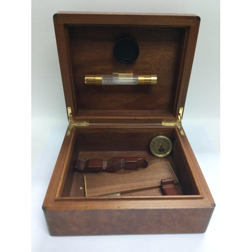 745 - A walnut cigar humidor