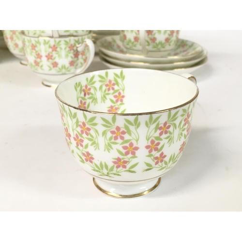 866 - Royal Doulton Grenville tea set including saucers, tea cups