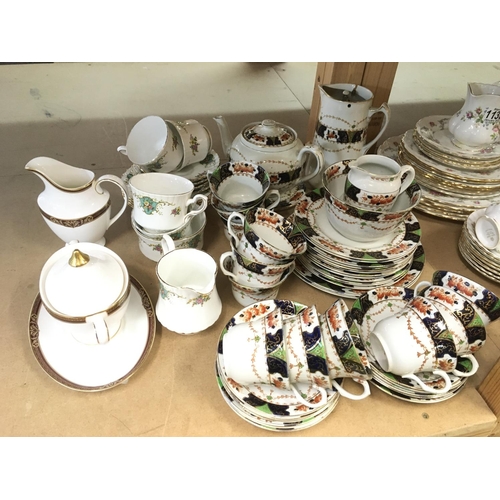 884 - A decorative antique tea set plus other teaware.