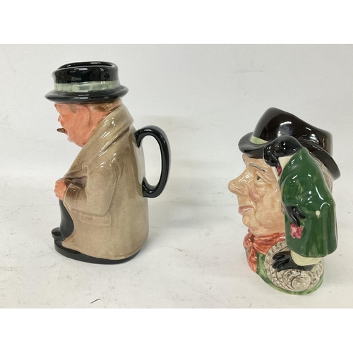 907 - Royal Doulton small character jugs- Winston Churchill & The Walrus & Carpenter