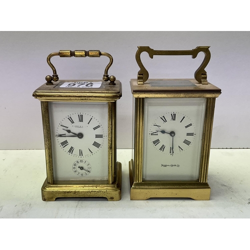 976 - A brass cased 4 glass carriage clock by Mappin & Webb Ltd together with a Small French brass and 4 g... 