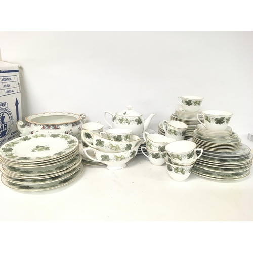 1145 - The Worcester Hop Mathon tea set including plates, tea cups, cups, gravy boats etc and other ceramic... 