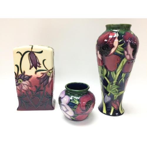 1166 - Moorcroft vases and a clock