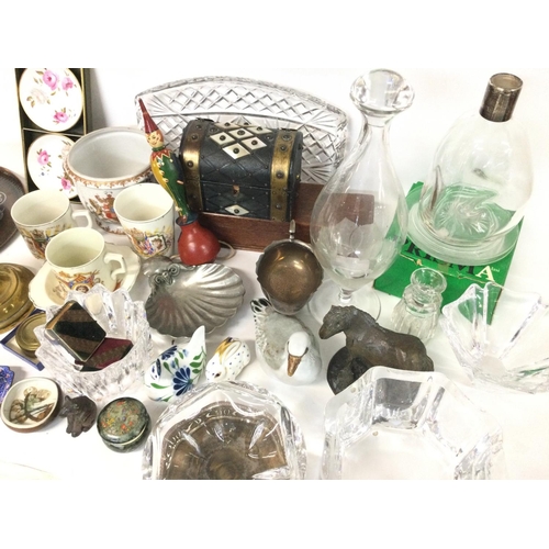 1202 - A collection of various odds including cut glass, silver plate, ceramic