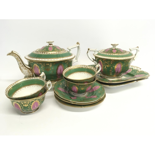 1309 - An unmarked 19th century early Victorian tea set