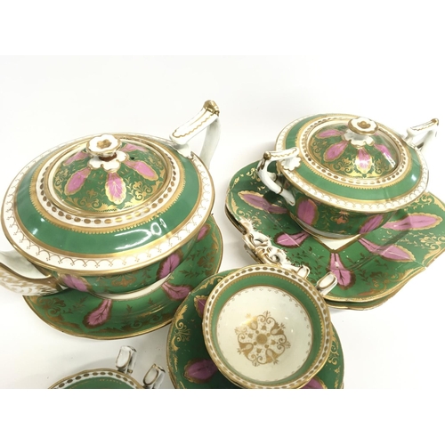 1309 - An unmarked 19th century early Victorian tea set