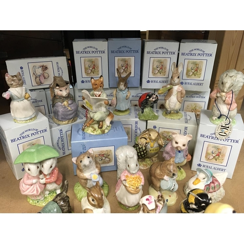 1319 - A collection of boxed Royal Albert and Royal Doulton Beatrix Potter figures including Goody and Timm... 