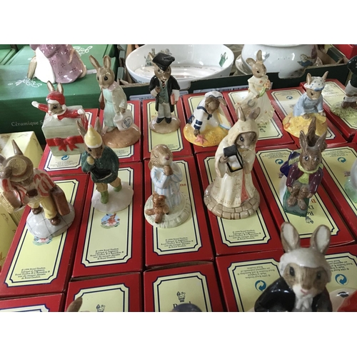 1328 - A large collection of boxed Royal Doulton Bunnykins figures including Sailor with certificate, Shopp... 