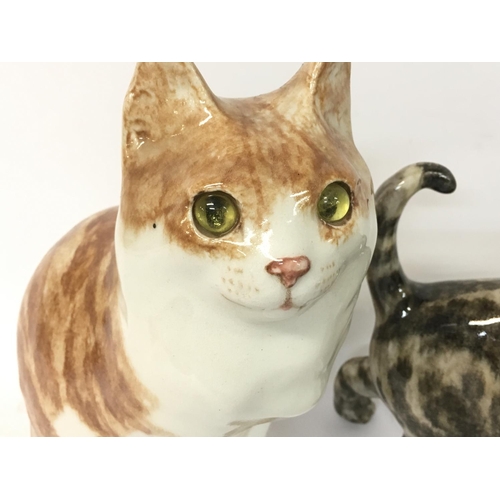 1360 - Winstanley porcelain cat figures including a ginger cat, 30cm tall and a kitten figure approximately... 