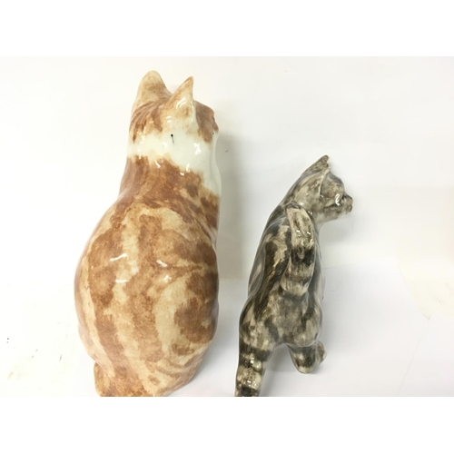 1360 - Winstanley porcelain cat figures including a ginger cat, 30cm tall and a kitten figure approximately... 