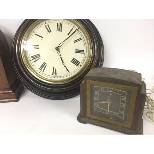 1408 - A Smiths Chrome case clock in a later case, key wind & other clocks. NO RESERVE