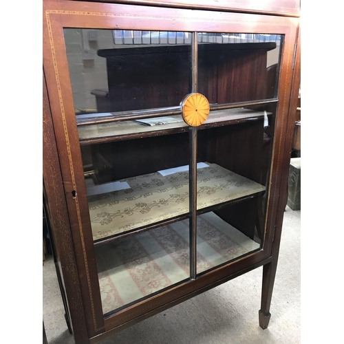 1441 - Edwardian Mahogany music cabinet 61x35x134cm (D)