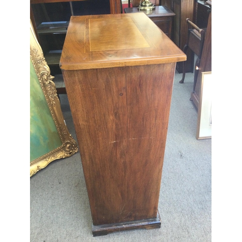 1455 - An Edwardian walnut bookcase cupboard 52x32x86cm approximately