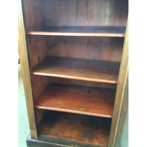 1455 - An Edwardian walnut bookcase cupboard 52x32x86cm approximately