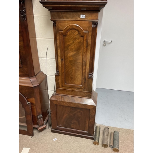 1512 - A 19th century long case clock maker James Dumville st Ives, painted dial with an eight day movement... 