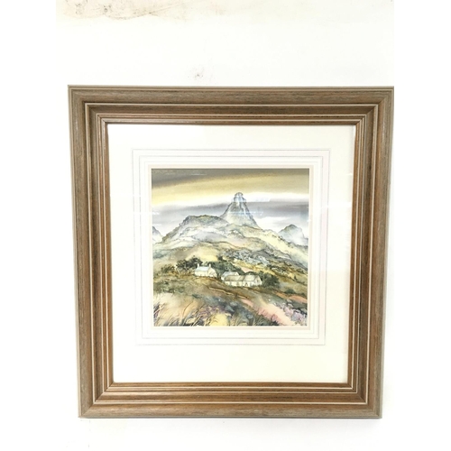 1529 - A framed watercolour by Gillian McDonald, Highland Light II study 1977. Frame size 50x53cm approxima... 